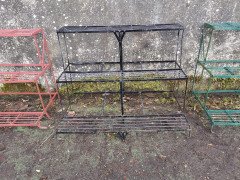 Four French Mid Century Rectangular Iron Garden Plant Pot Shelves or Stands - Thumbnail 13