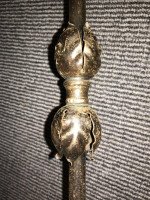 An Arts & Crafts Fine Quality Hand Wrought Iron and Crackle Glass Ceiling Light - Thumbnail 4