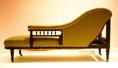 Thomas Collcutt attributed An Aesthetic Movement Walnut & Ebonized Chaise Lounge - Thumbnail 1