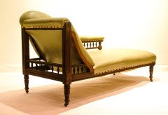 Thomas Collcutt attributed An Aesthetic Movement Walnut & Ebonized Chaise Lounge - Thumbnail 2