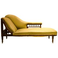 Thomas Collcutt attributed An Aesthetic Movement Walnut & Ebonized Chaise Lounge - Thumbnail 3