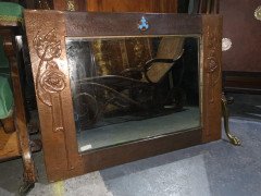 Glasgow School, An Arts & Crafts Hammered Copper Wall Mirror with pomegranates - Thumbnail 2