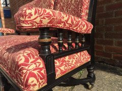 Bruce Talbert, attri Aesthetic Movement Ebonized and Parcel-Gilt Settee - Thumbnail 4