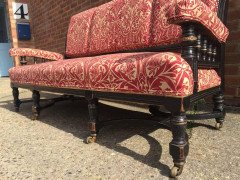 Bruce Talbert, attri Aesthetic Movement Ebonized and Parcel-Gilt Settee - Thumbnail 5