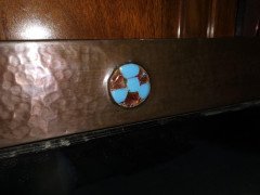 Glasgow School, An Arts & Crafts Hammered Copper Wall Mirror with pomegranates - Thumbnail 4