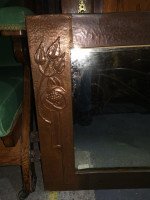 Glasgow School, An Arts & Crafts Hammered Copper Wall Mirror with pomegranates - Thumbnail 6