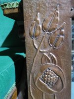 Glasgow School, An Arts & Crafts Hammered Copper Wall Mirror with pomegranates - Thumbnail 7
