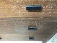 Heals Attributed a Limed Oak Petite Chest of Three Drawers with Ebonized Handles - Thumbnail 6