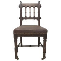 Bruce Talbert for Gillows & Co., a Rare Gothic Revival Walnut Side or Desk Chair - Thumbnail 1