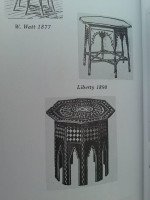 Liberty & Co. Walnut Centre Table on Turned Legs United by Star Shaped Stretcher - Thumbnail 1