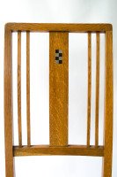 Ambrose Heal A Rare Pair of Arts & Crafts Side Chairs with Ebony & Pewter Inlays - Thumbnail 1