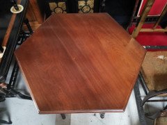 Liberty & Co. Walnut Centre Table on Turned Legs United by Star Shaped Stretcher - Thumbnail 4
