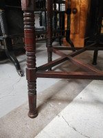 Liberty & Co. Walnut Centre Table on Turned Legs United by Star Shaped Stretcher - Thumbnail 9