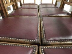 Liberty & Co, Ten Arts & Crafts Oak Dining Chairs with Stylised Floral Details - Thumbnail 12