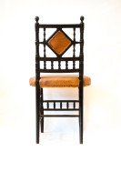 Pair of Arts and Crafts Ebonized Side Chairs by Collinson and Lock - Thumbnail 2