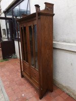 Wylie & Lochhead, Arts & Crafts Voysey Style Bookcase with Pewter & Ebony Inlays - Thumbnail 3