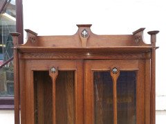 Wylie & Lochhead, Arts & Crafts Voysey Style Bookcase with Pewter & Ebony Inlays - Thumbnail 6
