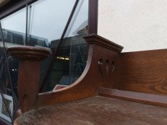 Wylie & Lochhead, Arts & Crafts Voysey Style Bookcase with Pewter & Ebony Inlays - Thumbnail 8
