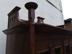 Wylie & Lochhead, Arts & Crafts Voysey Style Bookcase with Pewter & Ebony Inlays - Thumbnail 9