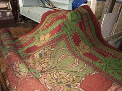 CFA Voysey. A Rare Arts & Crafts 'Donnemara' Donegal Rug, with Roses & Tulips. - Thumbnail 8