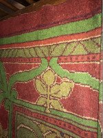 CFA Voysey. A Rare Arts & Crafts 'Donnemara' Donegal Rug, with Roses & Tulips. - Thumbnail 4