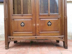 Wylie & Lochhead, Arts & Crafts Voysey Style Bookcase with Pewter & Ebony Inlays - Thumbnail 13