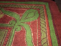 CFA Voysey. A Rare Arts & Crafts 'Donnemara' Donegal Rug, with Roses & Tulips. - Thumbnail 5