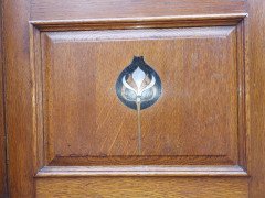 Wylie & Lochhead, Arts & Crafts Voysey Style Bookcase with Pewter & Ebony Inlays - Thumbnail 14