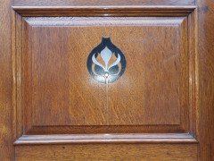 Wylie & Lochhead, Arts & Crafts Voysey Style Bookcase with Pewter & Ebony Inlays - Thumbnail 15