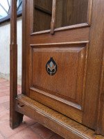 Wylie & Lochhead, Arts & Crafts Voysey Style Bookcase with Pewter & Ebony Inlays - Thumbnail 17