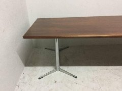 Heals Mid Century Modern Large Teak Boardroom/Dining Table with a Curvaceous Top - Thumbnail 5