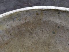 Mid- Century Modern Two- Piece French Concrete Bulbous Fluted Planter on Stand - Thumbnail 8