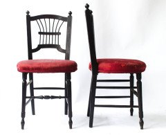 Morris & Co A Pair of Ebonised Sussex Chairs Designed by Dante Gabriel Rossetti - Thumbnail 4