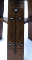 Norman & Stacey Rare Arts & Crafts Oak Ebony & Pewter inlaid Dominoes Side Table - Thumbnail 2