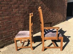 Liberty & Co., Style of C. F. A. Voysey, Arts & Crafts Oak Dining Set with Ball Finials - Thumbnail 5
