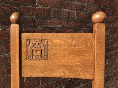 Liberty & Co., Style of C. F. A. Voysey, Arts & Crafts Oak Dining Set with Ball Finials - Thumbnail 8
