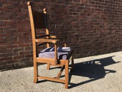 Liberty & Co., Style of C. F. A. Voysey, Arts & Crafts Oak Dining Set with Ball Finials - Thumbnail 10