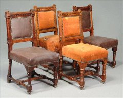 John Pollard Seddon a Pair of Gothic Revival Oak Dining Chairs. 4 More Available - Thumbnail 2