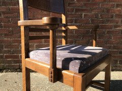 Liberty & Co., Style of C. F. A. Voysey, Arts & Crafts Oak Dining Set with Ball Finials - Thumbnail 11