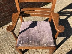 Liberty & Co., Style of C. F. A. Voysey, Arts & Crafts Oak Dining Set with Ball Finials - Thumbnail 12