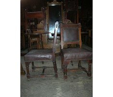 John Pollard Seddon a Pair of Gothic Revival Oak Dining Chairs. 4 More Available - Thumbnail 4