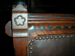 John Pollard Seddon a Pair of Gothic Revival Oak Dining Chairs. 4 More Available - Thumbnail 9
