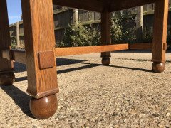 Liberty & Co Style of Cfa Voysey, Arts & Crafts Oak Dining Set with Ball Finials - Thumbnail 18