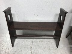 Liberty & Co. an Arts & Crafts Oak Window or Hall Seat with Large Pierced Hearts - Thumbnail 2