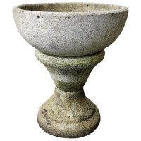 Mid-Century Modern – French Concrete Hourglass Planter on Stand (c.1960)