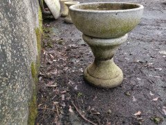 Mid- Century Modern Two- Piece French Concrete Hourglass Style Planter on Stand - Thumbnail 5