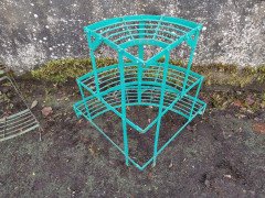 Three French Mid Century Corner Quarter Moon Iron Plant Pot Shelves or Stands - Thumbnail 7