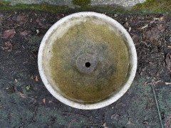 Mid- Century Modern Two- Piece French Concrete Hourglass Style Planter on Stand - Thumbnail 8