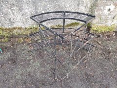 Three French Mid Century Corner Quarter Moon Iron Plant Pot Shelves or Stands - Thumbnail 10