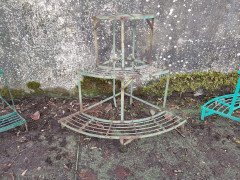 Three French Mid Century Corner Quarter Moon Iron Plant Pot Shelves or Stands - Thumbnail 12